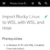 Import Rocky Linux to WSL with WSL and rinse - Rocky Linux Documentation